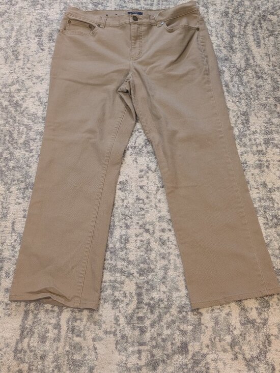 Pants - Chaps Khaki Stretch Twill Straight Leg Pants Women's Size 14 Classic Tan